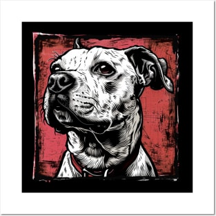 Retro Art American Pit Bull Terrier Dog Lover Posters and Art